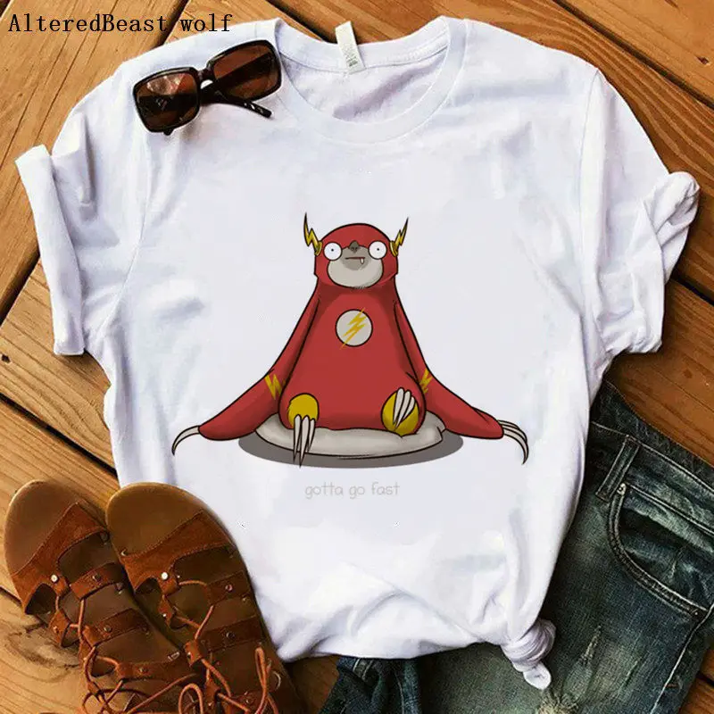 

I'm sleepy Sloth tshirt Women T-shirt print casual cute sloth t shirt harajuku plus size shirt female white Tops cartoon clothes
