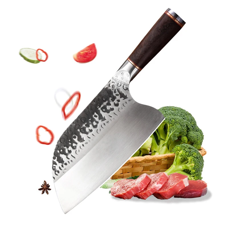 Утилита кованые 8 дюймов Кухня Ножи Нержавеющая сталь Кливер шеф повара Тесак