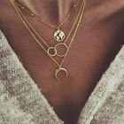 Женское Ожерелье с кулоном ZOVOLI, винтажное многослойное ожерелье с кулоном в виде Луны и карты, модное ювелирное изделие, подарки