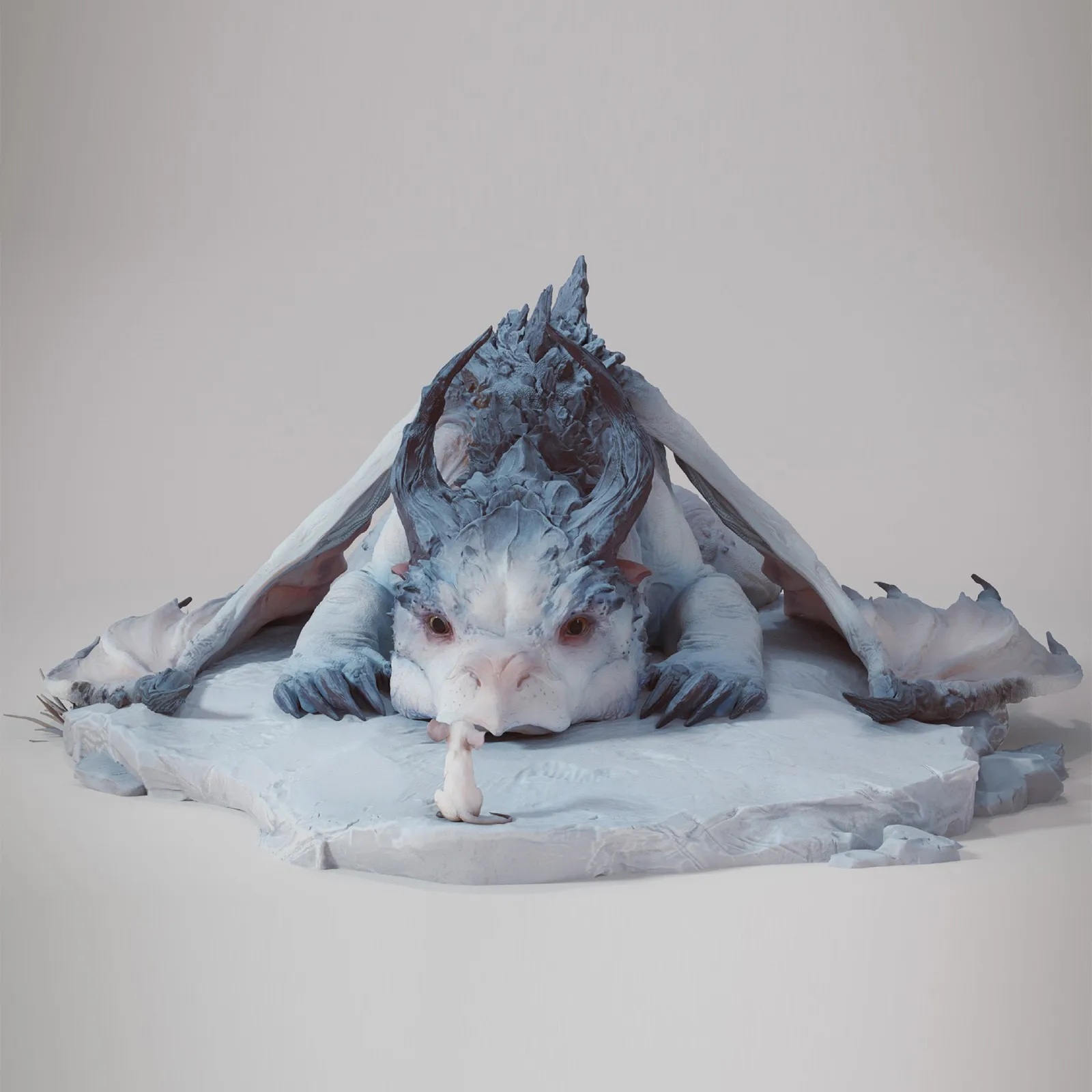 

Художественная Скульптура дракона и мыши, большая защита дракона для скалолазания, садовая скульптура, ремесла из смолы, украшение для дома...