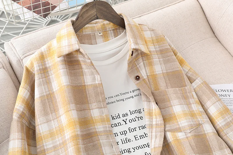 

HSA Women Blouses Elegant Blouses Long Sleeve Fashion Harajuku Style Plaid Shirts Streetwear Autumn Hot Stylish Blouses