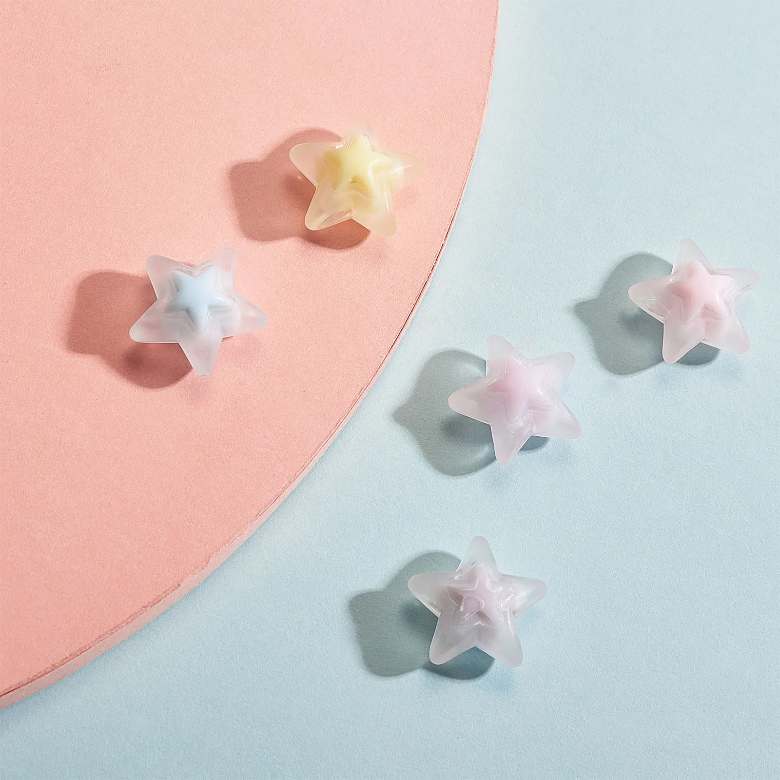 

50Pcs Frosted Transparent Acrylic Star Beads DIY Accessories for Earrings Bracelet Jewelry Making 16x16.5x9.5mm