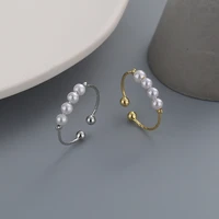 925 sterling silver charming irregular pearl open rings for women gold plated party gifts accessories anillos