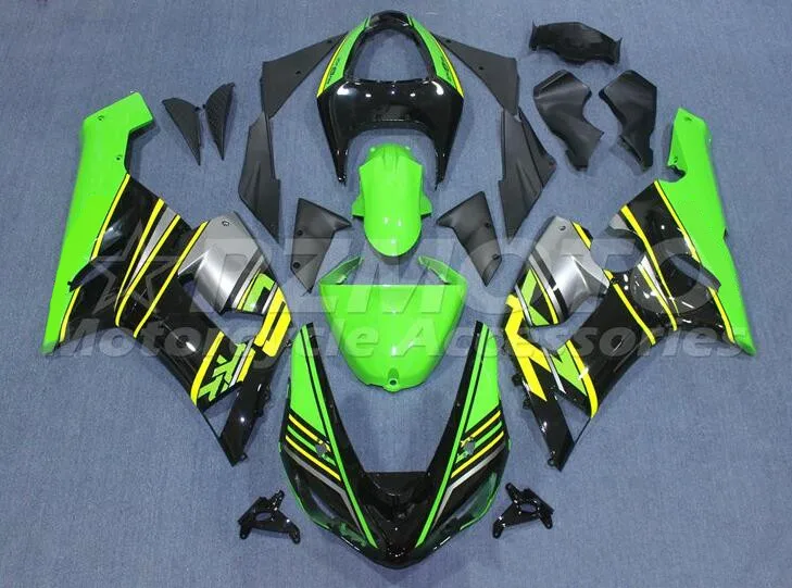 

Новый комплект обтекателей для мотоцикла ABS, подходит для kawasaki Ninja ZX6R 636 2005 05 06 6R, цвет желтый/зеленый