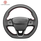 LQTENLEO черная оплетка рулевого колеса из натуральной кожи для Ford Focus ST-Line Fiesta ST-Line 2018-2019 Focus ST Fiesta ST 2018-2020