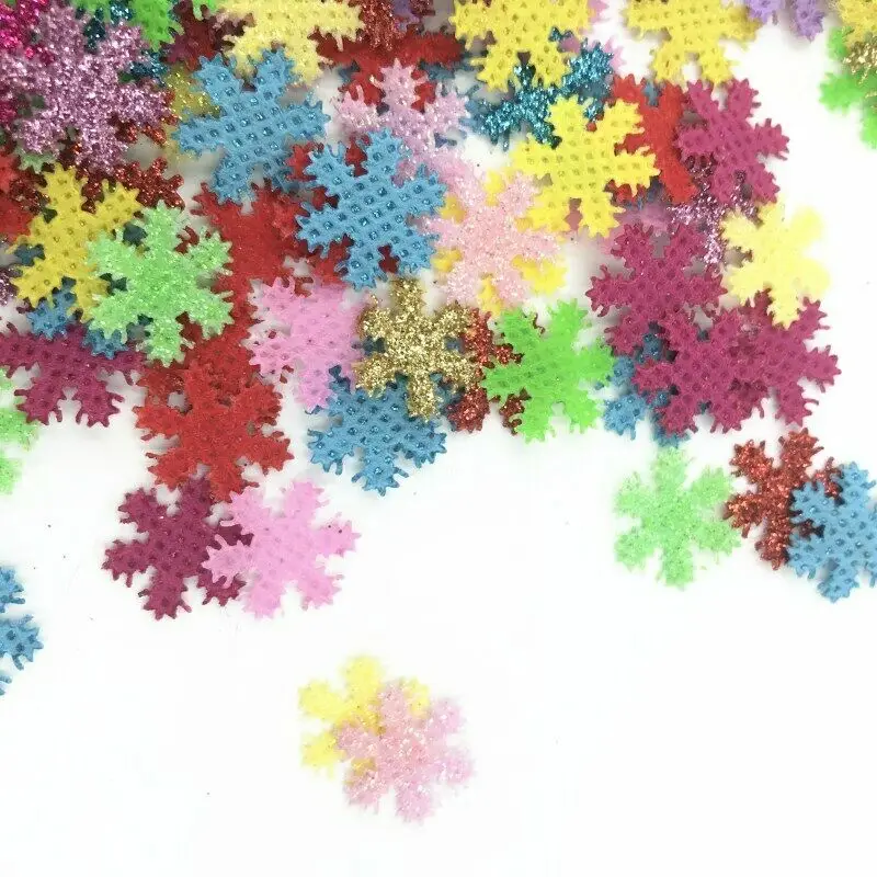 Сделай Сам 400 шт. разноцветные блестки снежинки войлочные Аппликации рукоделие 15