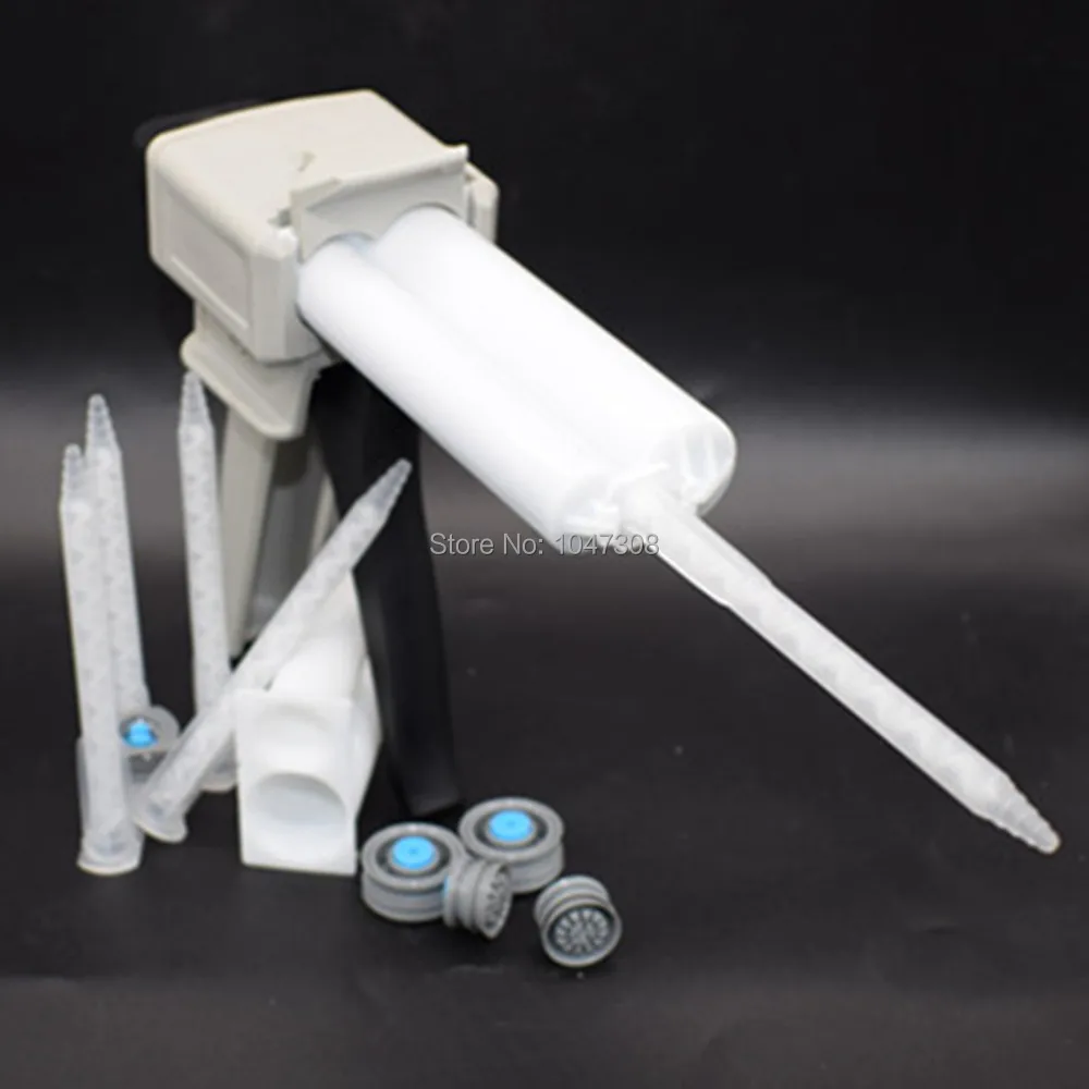 

5x 1:1 Static Mixer Tube Dispenser Epoxy Resin Adhesives Mixing Nozzles + 2x 2:1 50ml Cartridge + 50ml 1:1 2:1 Applicator Gun