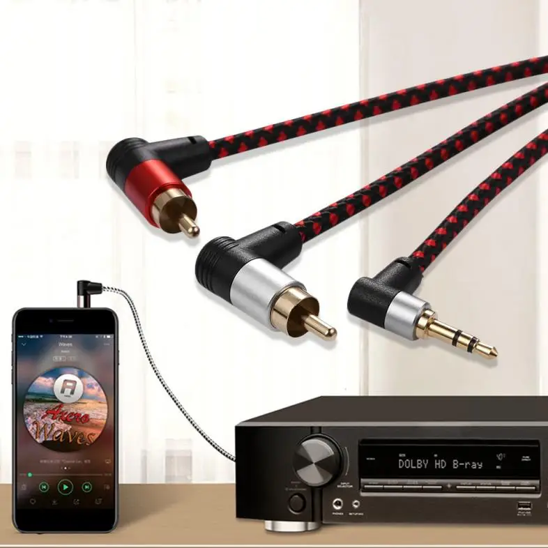 3 5 мм папа 2RCA Aux кабель Jack RCA аудио кабели Джек сплиттер для телефона ноутбука MP3