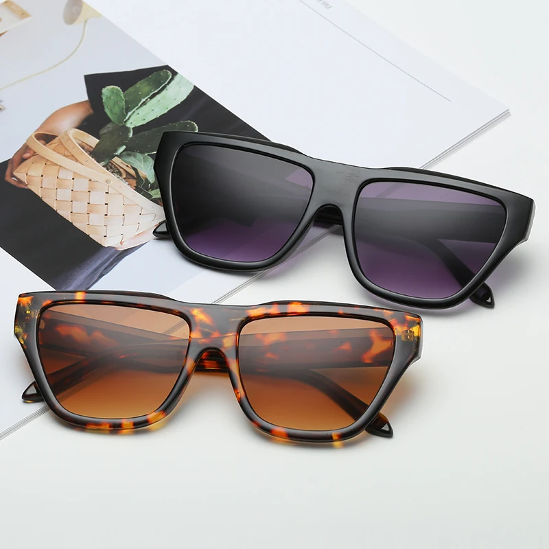 

Fashion Big Oversized Square Frame Cat Eye Sunglasses Women Gradient Glasses