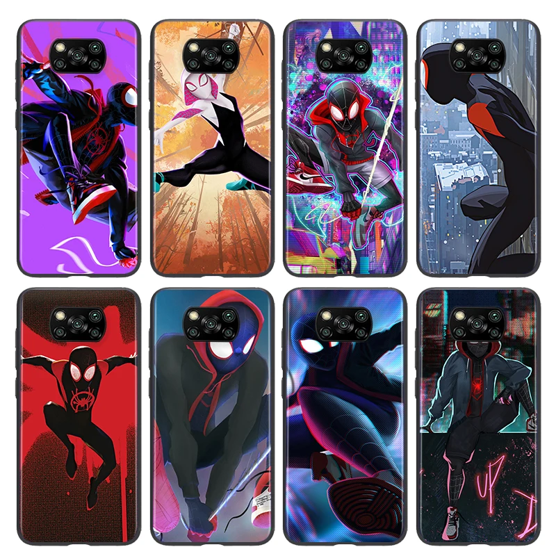 

Phone Case For Xiaomi Poco X3 NFC GT M3 M2 X2 F3 F2 Pro C3 F1 Mi Play Mix 3 A2 A1 6X 5X Marvel-Spider-Man Black Cover