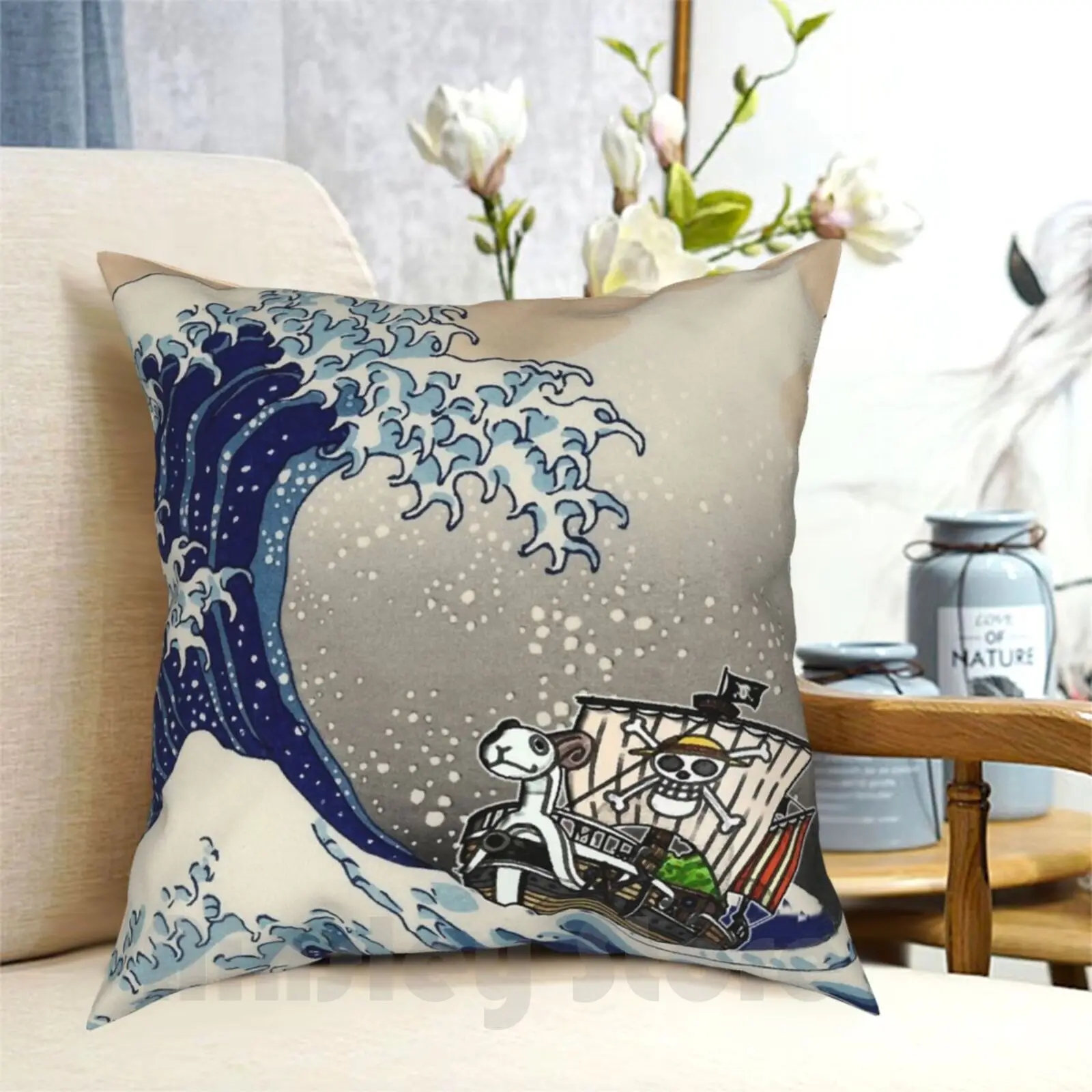 

Великолепная маска от Kanegawa, цельная подушка для дома с рисунком, мягкая детская Обложка, большая волна от Kanegawa, одна штука