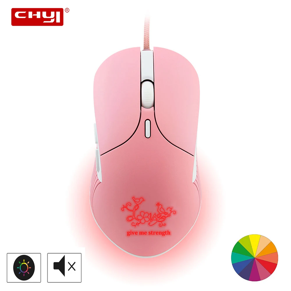 

CHYI Colorful LED Gaming Mouse Silent USB Optical 3D Computer Wired Mause 3200 DPI 6 Buttons Mice For Gamer PC Laptop Notebook