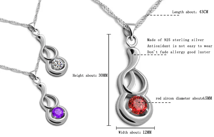 Новое ожерелье серебряного цвета Женская мода инкрустированный цирконом Кулон