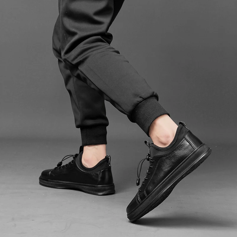 Мужские повседневные кроссовки из натуральной кожи модные брендовые белые