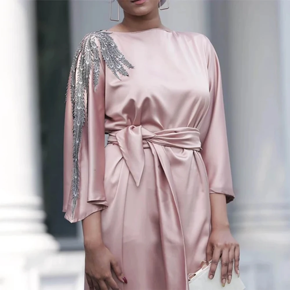 Muslim Fashion Hijab Dress Satin Abaya Dubai Turkey Maxi Dresses for Women Eid Mubarak Islam Clothing Kaftan Robe Longue Femme
