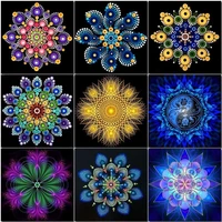chenistory mandala flower diy gift coloring by numbers pictures diy drawing canvas flowers home decoration painting by numbers