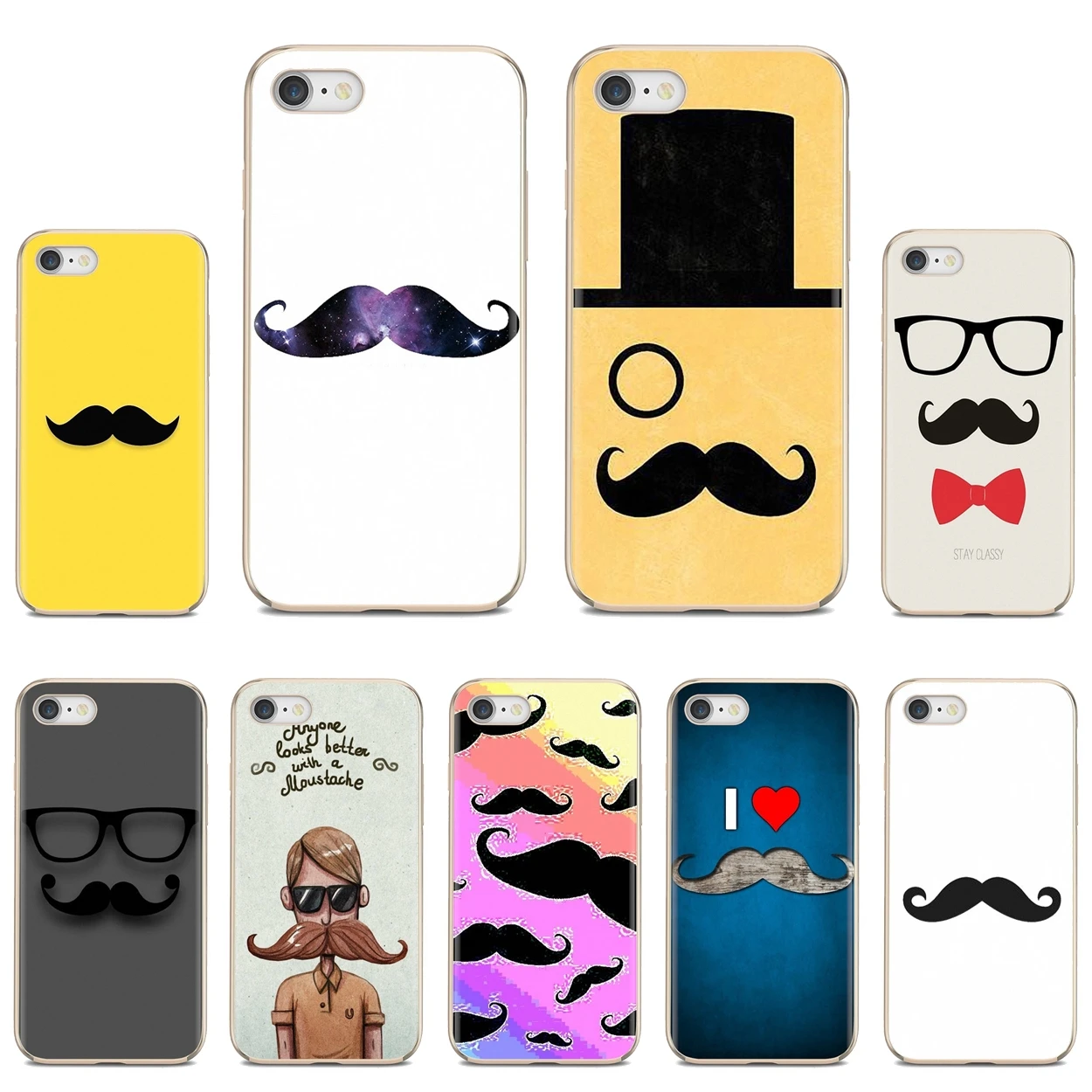 

For iPhone iPod Touch 11 12 Pro 4 4S 5 5S SE 5C 6 6S 7 8 X XR XS Plus Max 2020 Moustache beard ustache mustache Silicone Housing