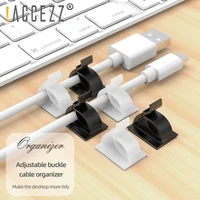 accezz 20pcs cable organizer clips self adhesive desktop management wire winder cable holder for headphone mouse keyboard clamp