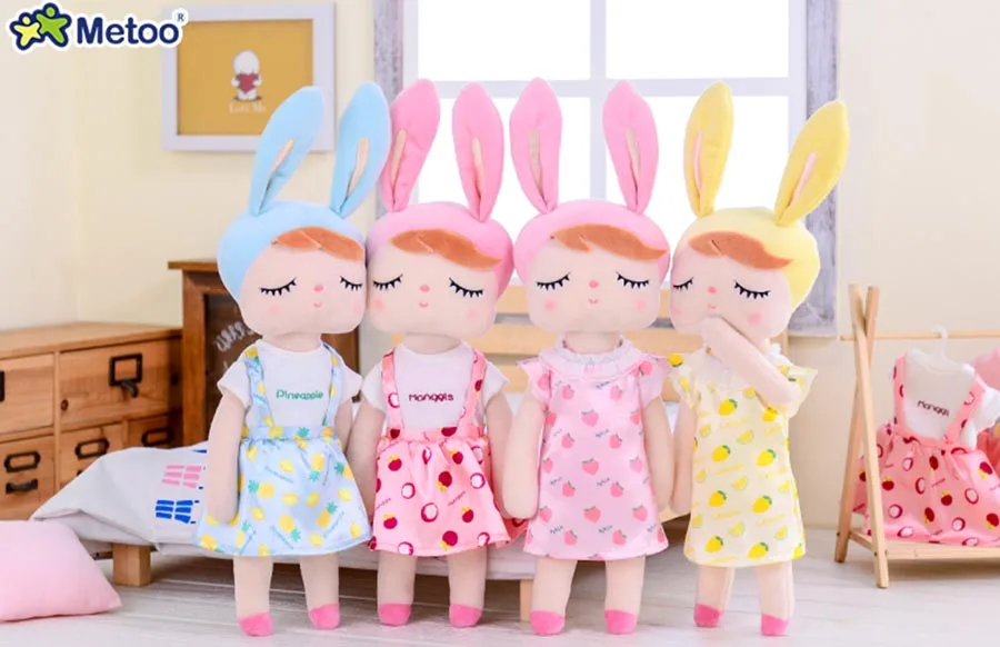 43 см милые мягкие наряды Metoo Angela Куклы Kawaii Кролик игрушка чучело Плюшевые игрушки для детей Рождественский подарок на день рождения