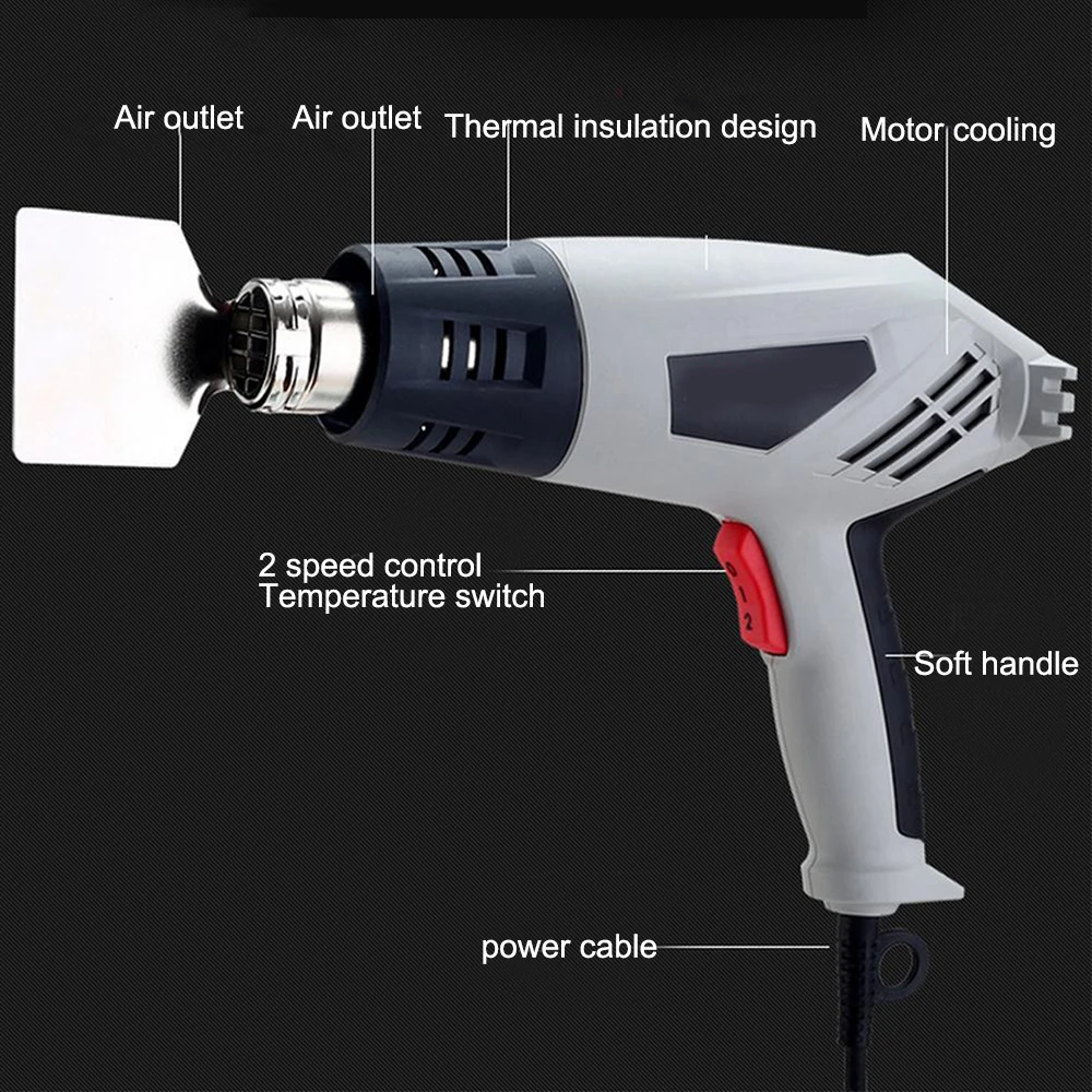 Набор для пайки 20 шт. Электрический паяльник с феном и регулировкой температуры 30