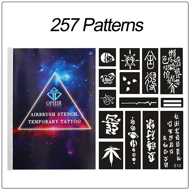 

257 Patterns/Set Reusable Pattern Henna Tattoo Stencil Waterproof Airbrush Glitter Tattoo Template for Body Painting Art STE106