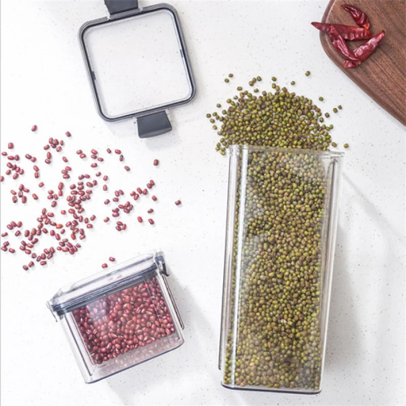 

Прозрачная герметичная полиэтиленовая силиконовая бутылка для хранения, 4 шт., 500/1100/1800 мл, кухонный инструмент, банка для хранения орехов, ко...