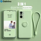 Жидкий силиконовый чехол для Xiaomi Mi Poco F3 X3 Pro NFC F2 11 Ultra Redmi Note 10 9 Pro Max 10S 9S K40 K30, чехол с кольцом-держателем и ремешком