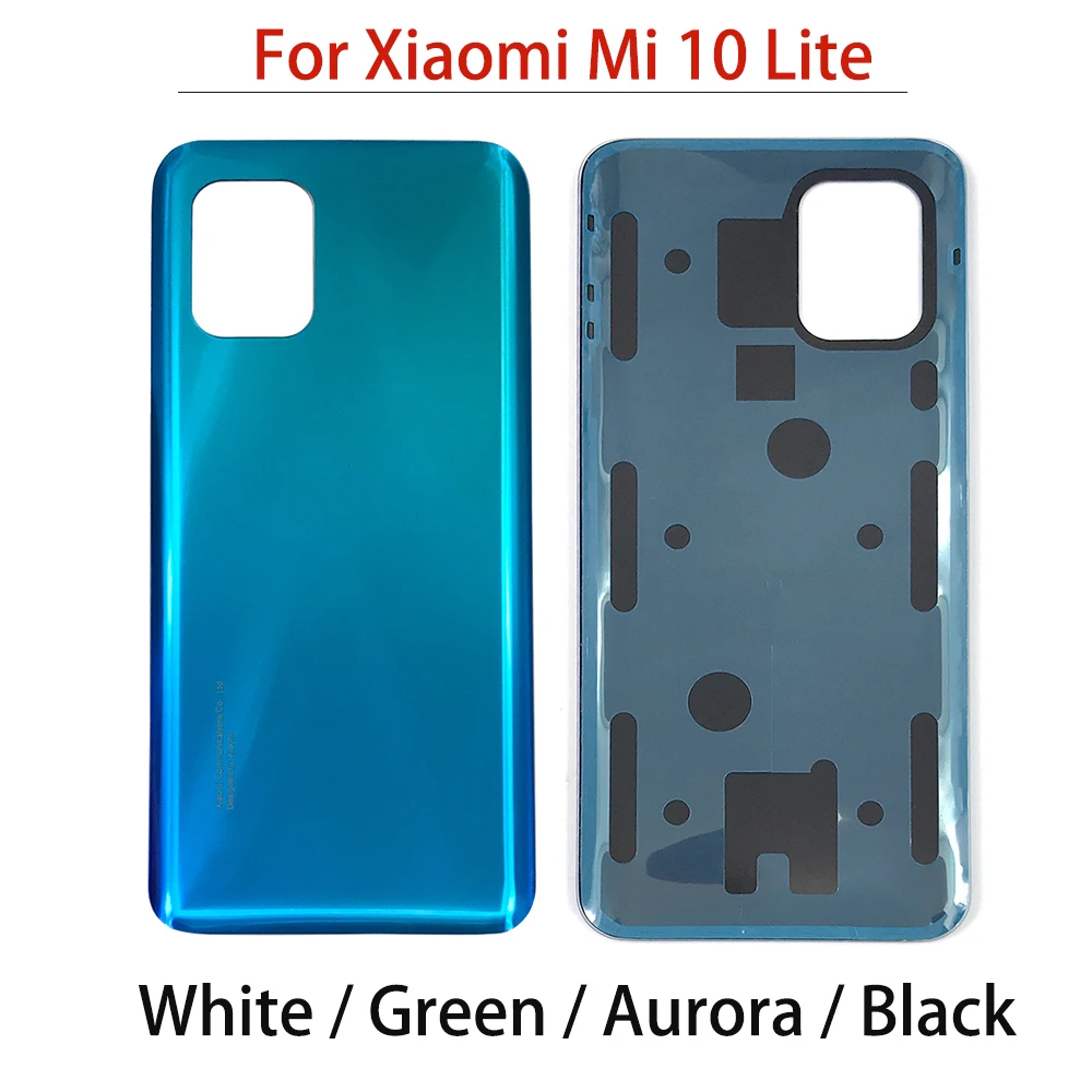 20Pcs For Xiaomi Mi 10 Lite Back Cover Battery Glass Rear Door Housing With Adhesive Tape Mi10 Lite Rear Battery Back Cover