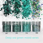 Блестки для ногтей с голографическим эффектом Deep Sea Green смешанные серии Fine сверкающие блестки для УФ-гель-лака Nailart 10 млбанка