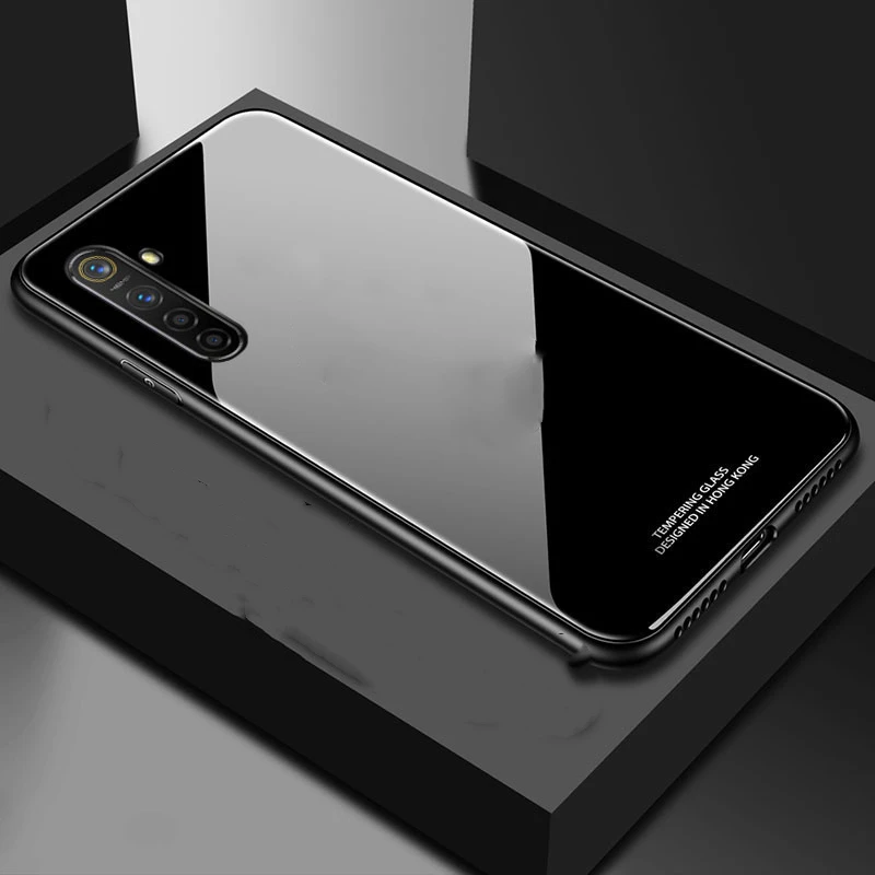 Чехол из закаленного стекла для OPPO Realme 5i Жесткий мягкого ТПУ с рамкой задней