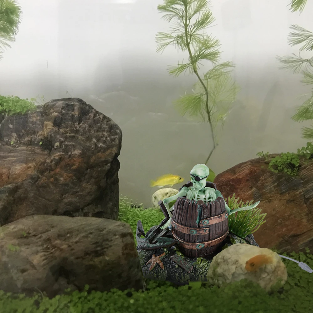 Saim 1 шт. новые аквариумные аксессуары для аквариума пиратский Скелет деревянная