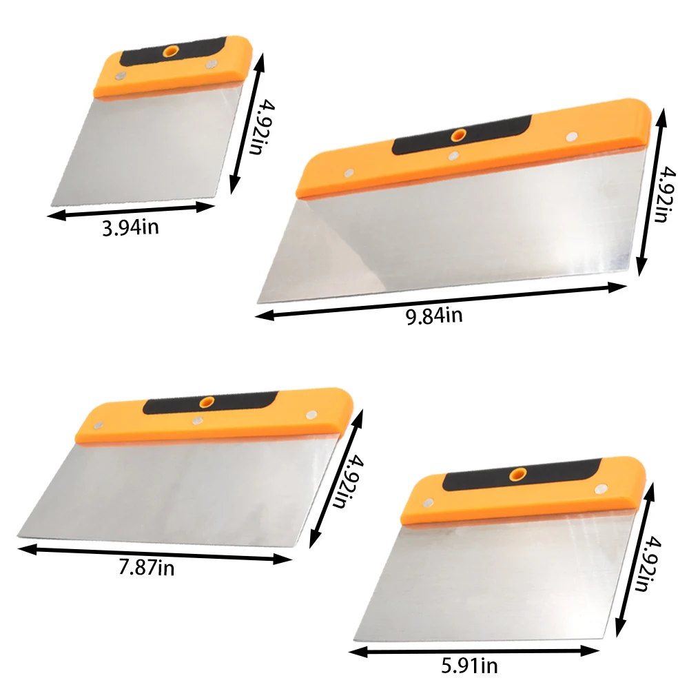 4 Pcs 4/6/8/10inch Stainless Steel Putty Knife Paint Tool Plaster Shovel Filling Spatula Wallpaper Putty Scraper Wall Decoration
