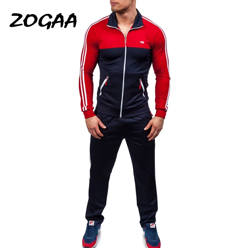 

ZOGAA Sets Men Tracksuits Classic Plus Size XS-4XL 2 Piece Drawstring Patchwork Casual Fashion Hot Sale All-match Chic New Sport