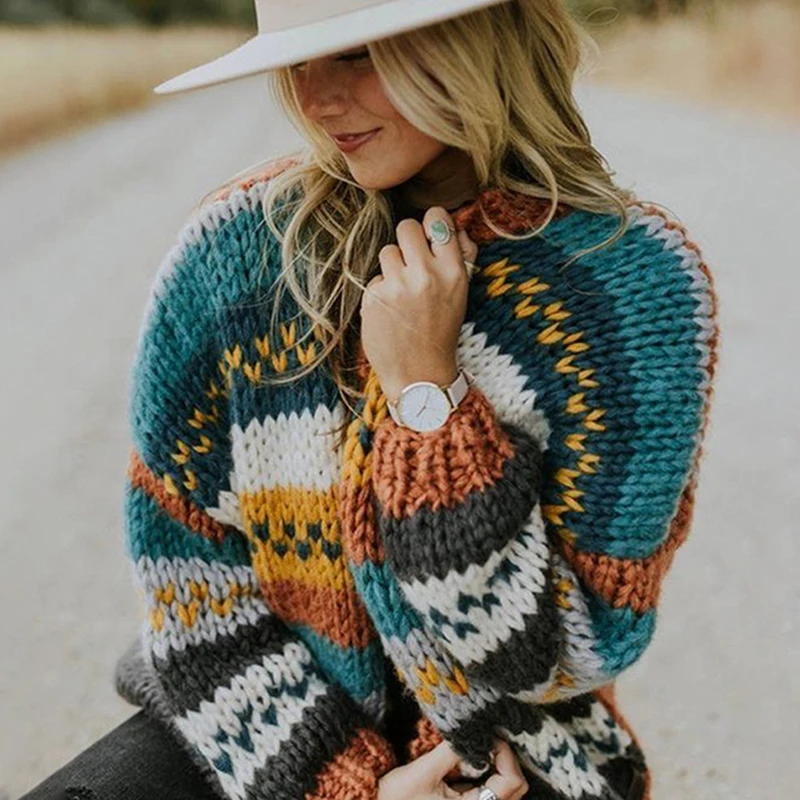 2019 New Autumn V Neck Single Breasted Knitted Cardigans Women Harajuku Stripes Letter Long Sleeve Sweaters Streetwear Jumpers |