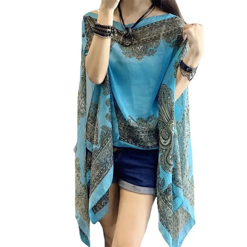

LJCUIYAO Women Scarf Shawl Poncho Printed Sunscreen Scarf Protection Shawl Beach Shawl Bikini Cover Soft Comfortable Hot Sale