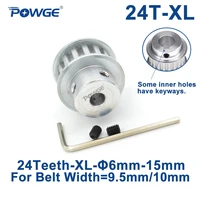 powge trapezoid 24 teeth xl timing pulley bore 66 35810121415 mm for width 10mm xl synchronous belt gear wheel 24teeth 24t