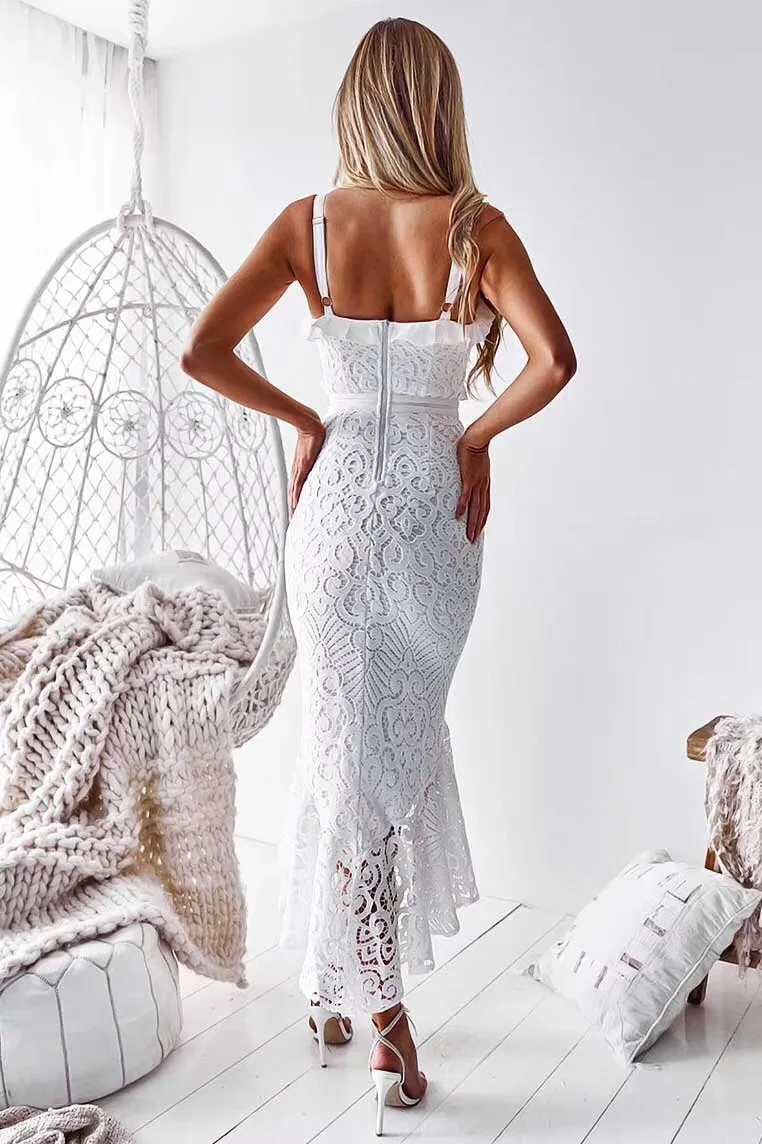 5 цветов, Vestidos, женское сексуальное кружевное Бандажное платье до середины икры, дизайнерское платье с рыбьим хвостом, вечерние платья знаменитостей