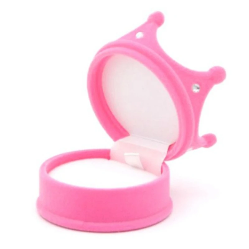 Crown Shape Lovely Flannel Wedding Engagement Ring Box For Earrings Jewelry Display Gift Holder | Дом и сад