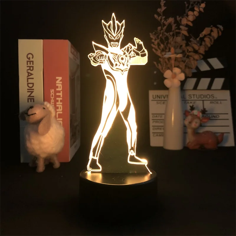 

Color with Remote Ultraman Orb Dropship Japanese Anime Manga Present Dropship Children 3D Night Light Alarm Clock Base Lamp