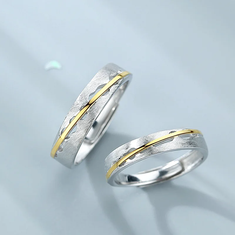 Silvology 925 пробы серебряные кольца для влюбленных, оригинальные золотые кольца, матовые романтические парные кольца, серебряные 925 праздничные украшения