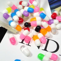 20 bulk mix color rainbow pill charms fake pill bar miniature capsule pendant for bracelet necklace earring component supply ol2