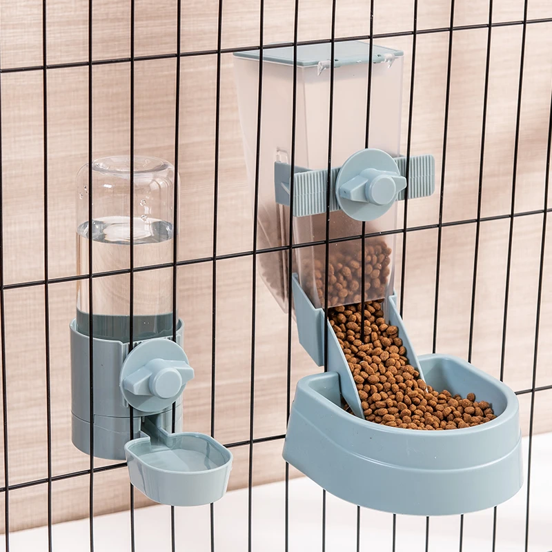 500ML Pet Cat Food Bowl Dog Drinker Can Hang Dispenser for Cats Cage Puppy Kitten Automatic Drinking Water Supplies
