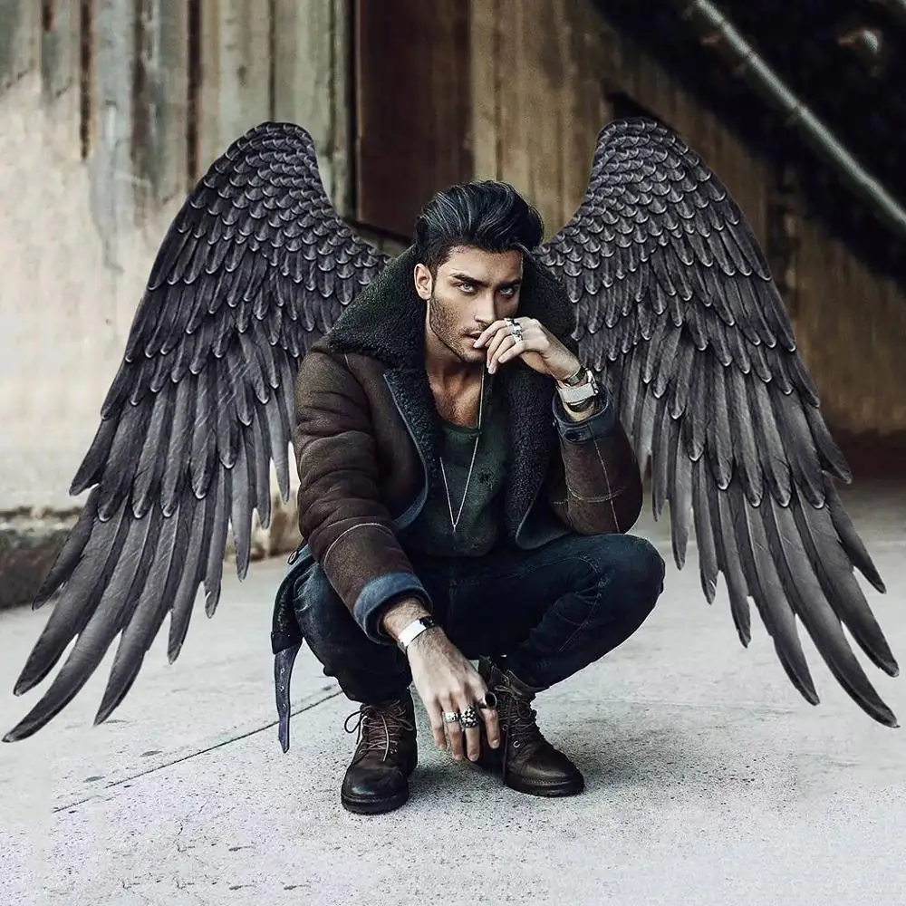 Крылья Хэллоуин реквизит Ангел птица перо Марди Гра Косплей ролевое платье