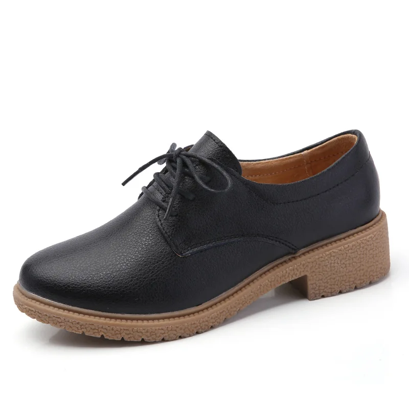 

2021 Solid Color Comfortable Women's Casual Shoes Fashion Leather Spring Women's Sports Shoes Round Head Vulcanized Women'sShoes