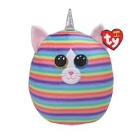 new ty 30cm pastel striped cat heather kawaii short plush child pillow big eyes childrens plush toy collection christmas gift