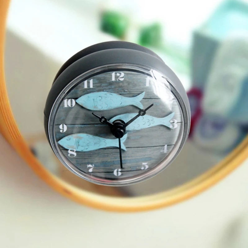 Ванная комната Кухня Водонепроницаемый душ стены мини водонепроницаемые часы на