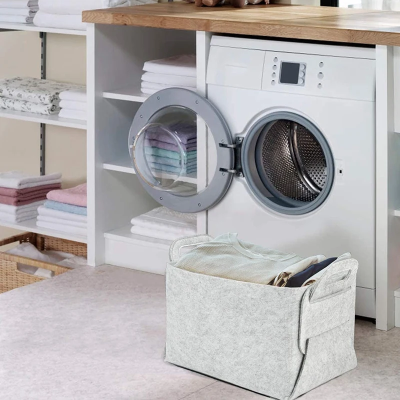 3 шт. складные корзины для хранения утолщенные войлочные контейнеры с ручками