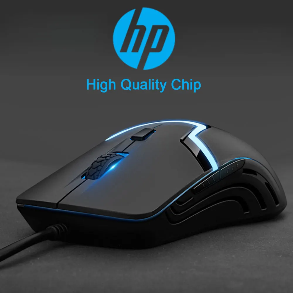Hp игровая проводная мышь 7 цветов светодиодный светильник мышь с подсветкой 6 кнопок эргономичная регулируемая макро мышь 3200 dpi Бесшумная компьютерная мышь