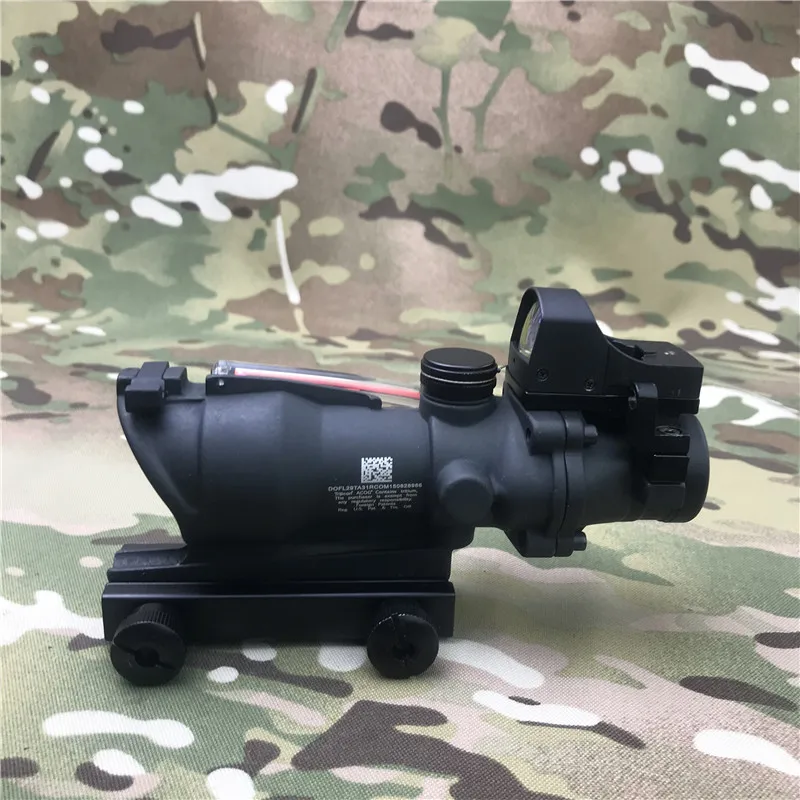 Тактический acog Стиль 4x32 винтовки с Пикатинни рейку и управления светом doc red