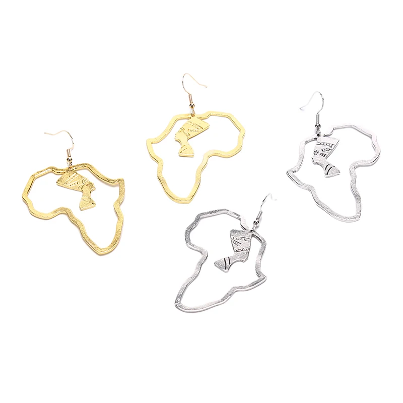 Серьги из нержавеющей стали в виде египетской королевы Nefertiti африканские серьги